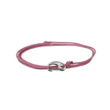 Cord Bracelet - Silver x Pink