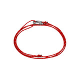 Cord Bracelet - Silver x Reflective Red
