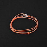 Cord Bracelet - Silver x Reflective Orange