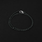 Cord Bracelet - Silver x Reflective Black