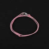 Cord Bracelet - Silver x Pink