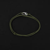 Cord Bracelet - Silver x Olive