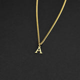 Minimal Initial Necklace - Gold