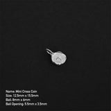 Minimal Cross Coin Amulet - Silver
