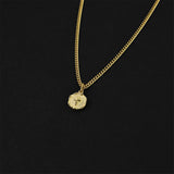 Minimal Cross Coin Amulet - Gold