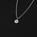 Minimal Cross Coin Amulet - Silver