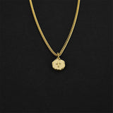 Minimal Cross Coin Amulet - Gold