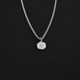 Minimal Cross Coin Amulet - Silver