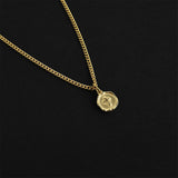 Minimal Cross Coin Amulet - Gold