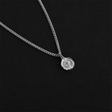 Minimal Cross Coin Amulet - Silver