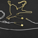 Cross Pin Cuban Chain - Silver x Gold 3mm