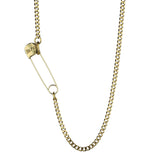 Cross Pin Cuban Chain - Gold 3mm