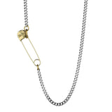 Cross Pin Cuban Chain - Silver x Gold 3mm