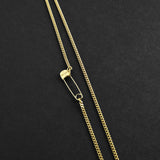 Cross Pin Cuban Chain - Gold 3mm