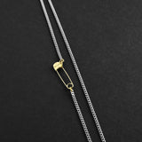 Cross Pin Cuban Chain - Silver x Gold 3mm
