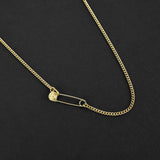 Cross Pin Cuban Chain - Gold 3mm