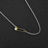 Cross Pin Cuban Chain - Silver x Gold 3mm