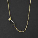 Cross Pin Cuban Chain - Gold 3mm