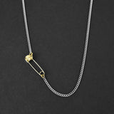 Cross Pin Cuban Chain - Silver x Gold 3mm
