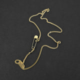 Cross Pin Cuban Chain - Gold 3mm