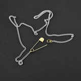 Cross Pin Cuban Chain - Silver x Gold 3mm