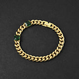 Cuban Envy Bracelet - Gold x Green 8mm