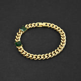 Cuban Envy Bracelet - Gold x Green 8mm