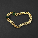 Cuban Envy Bracelet - Gold x Green 8mm
