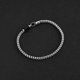 Franco Clip Bracelet - Silver x Onyx 3mm