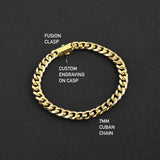 Cuban Fusion Bracelet - Gold 7mm
