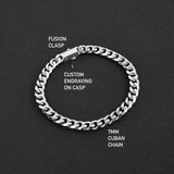 Cuban Fusion Bracelet - Silver 7mm