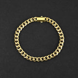 Cuban Fusion Bracelet - Gold 7mm