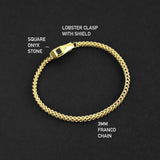 Franco Shield Bracelet - Gold x Onyx 3mm