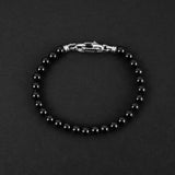 Vault Bead Bracelet - Silver x Onyx 6mm