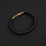 Vault Bead Bracelet - Gold x Onyx 6mm