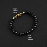 Vault Bead Bracelet - Gold x Onyx 6mm