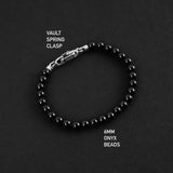Vault Bead Bracelet - Silver x Onyx 6mm