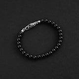 Vault Bead Bracelet - Silver x Onyx 6mm