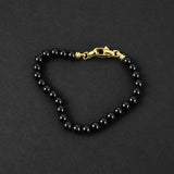 Vault Bead Bracelet - Gold x Onyx 6mm