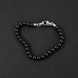 Vault Bead Bracelet - Silver x Onyx 6mm