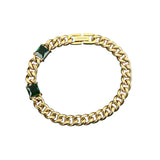Cuban Envy Bracelet - Gold x Green 8mm