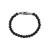 Vault Bead Bracelet - Silver x Onyx 6mm