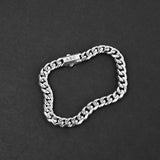 Cuban Fusion Bracelet - Silver 7mm