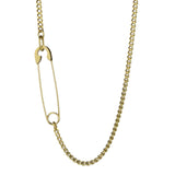 Safety Pin Cuban Chain - Gold 3mm