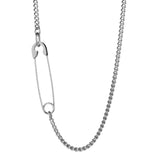 Safety Pin Cuban Chain - Silver 3mm