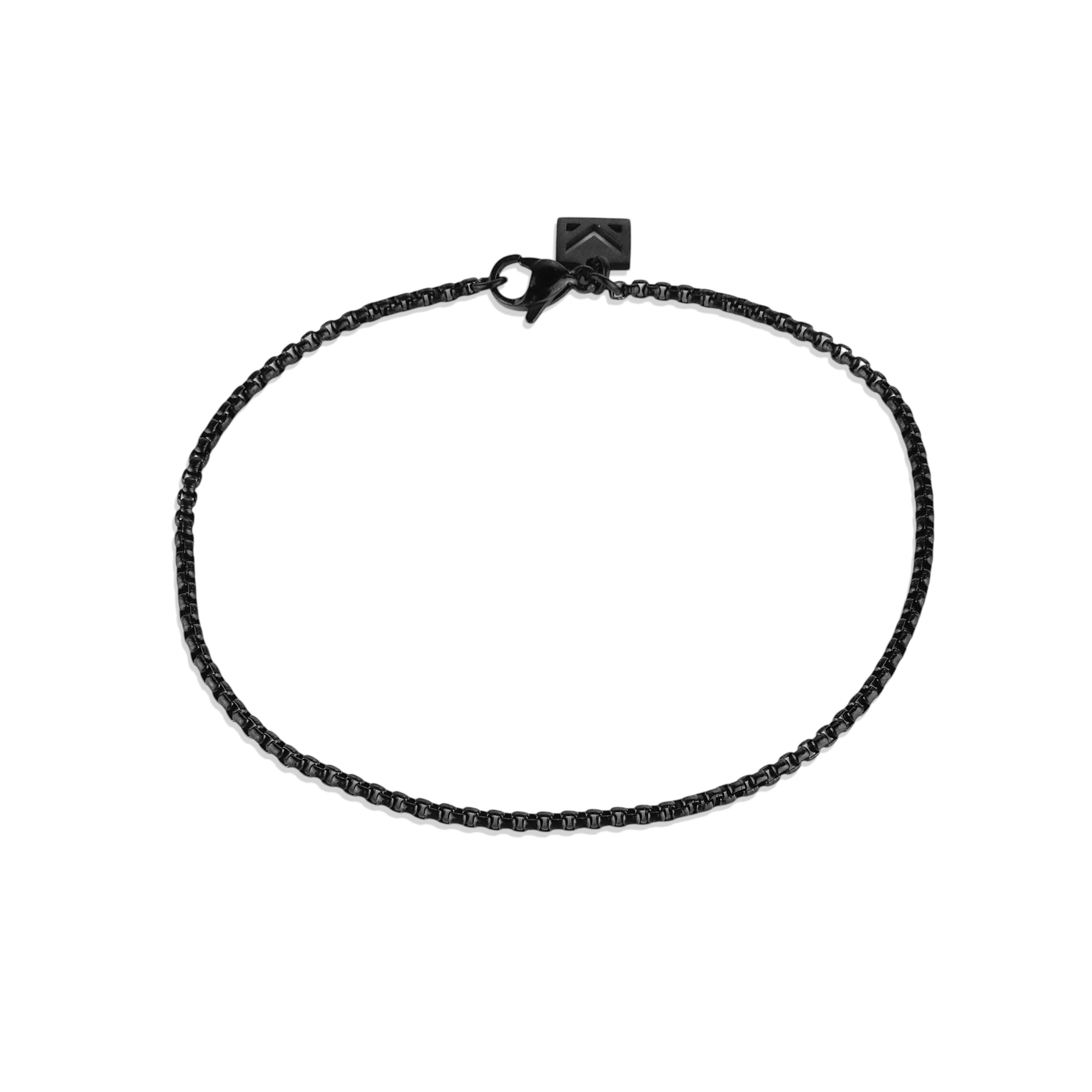 Box Chain Bracelet - Black 2mm