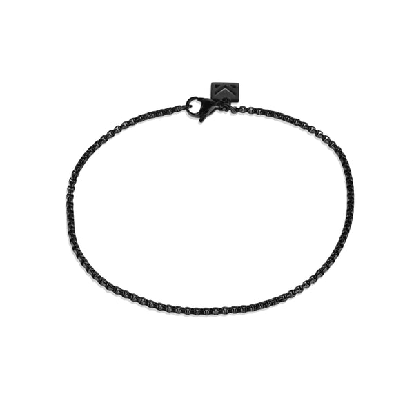 Box Chain Bracelet - Black 2mm