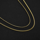 Duo Chain Necklace - Box x Cuban - Gold