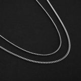Duo Chain Necklace - Box x Cuban - Silver