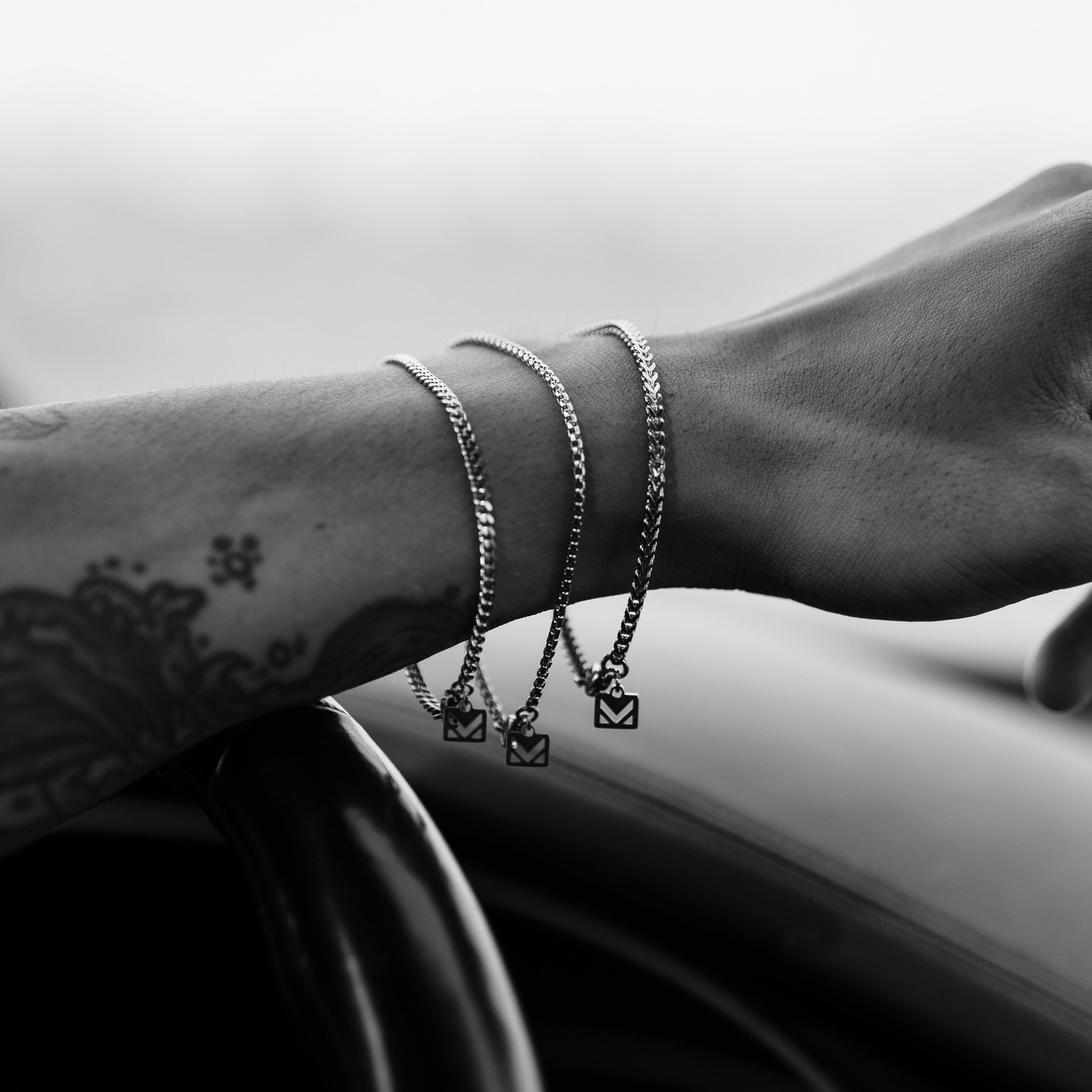 Box Chain Bracelet - Black 2mm